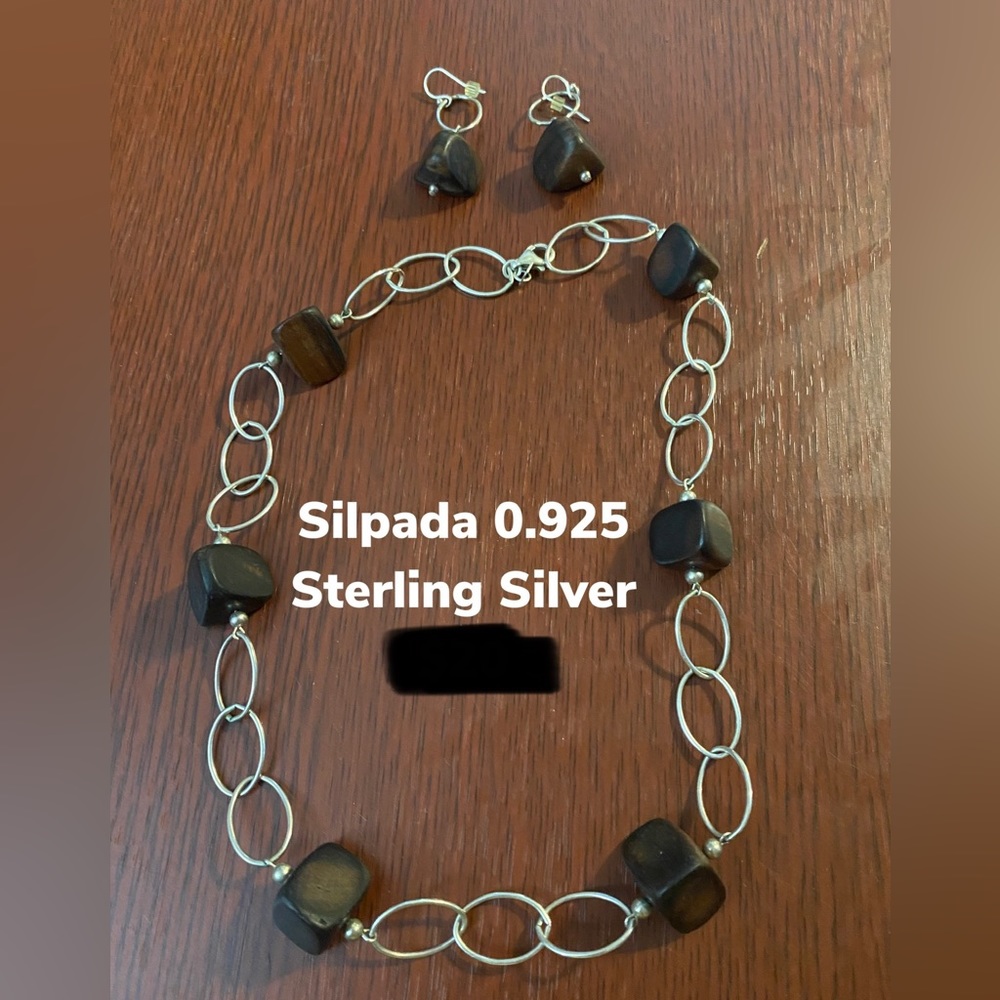 SILPADA Wood & Silver Necklace & Earrings Set